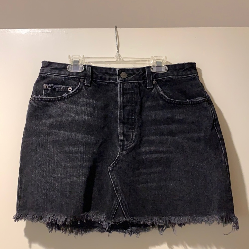 Reformation black denim skirt